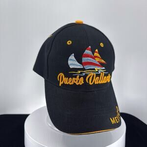 Puerto Vallarta Black Adjustable Hat - Souvenir